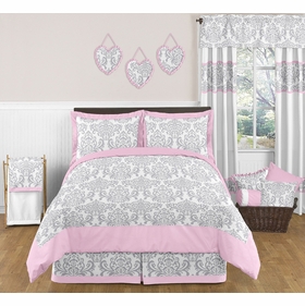 Elizabeth Pink and Gray Full/Queen Bedding Collection