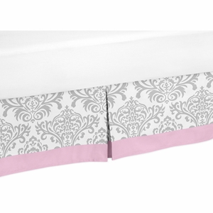 Elizabeth Pink and Gray Queen Bed Skirt