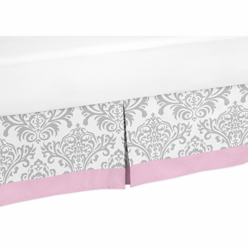 Elizabeth Pink and Gray Queen Bed Skirt