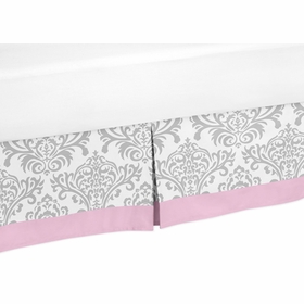 Elizabeth Pink and Gray Queen Bed Skirt