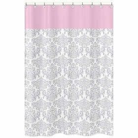 Elizabeth Pink and Gray Shower Curtain