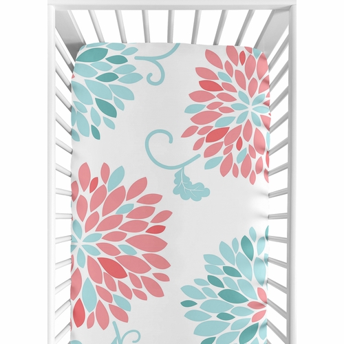 Emma Collection Crib Sheet - Floral Print