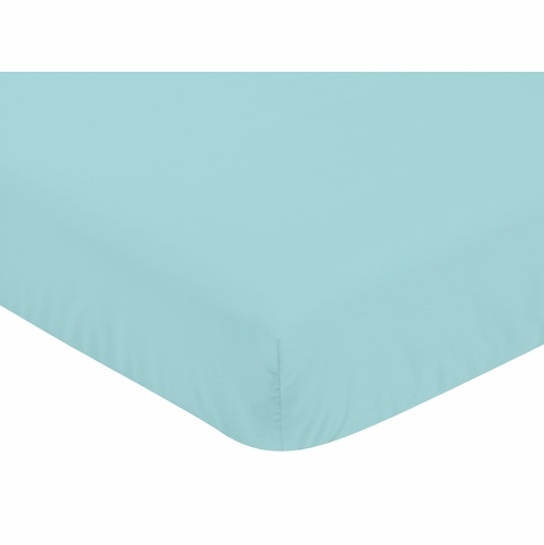 Emma Collection Crib Sheet - Turquoise - alt image 2