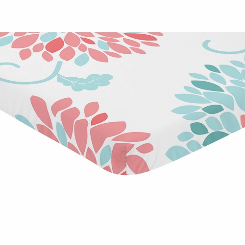 Emma Collection Mini Crib Sheet - Floral Print