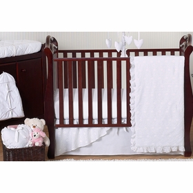 Eyelet White 11 Piece Bumperless Crib Bedding Collection
