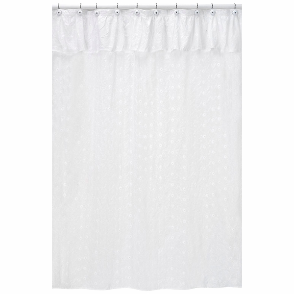 Eyelet White Shower Curtain