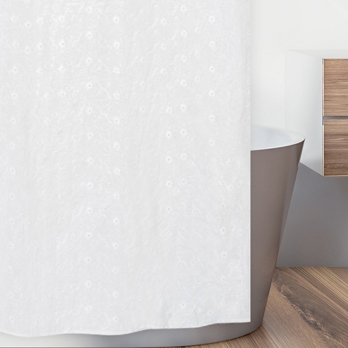 Eyelet White Shower Curtain