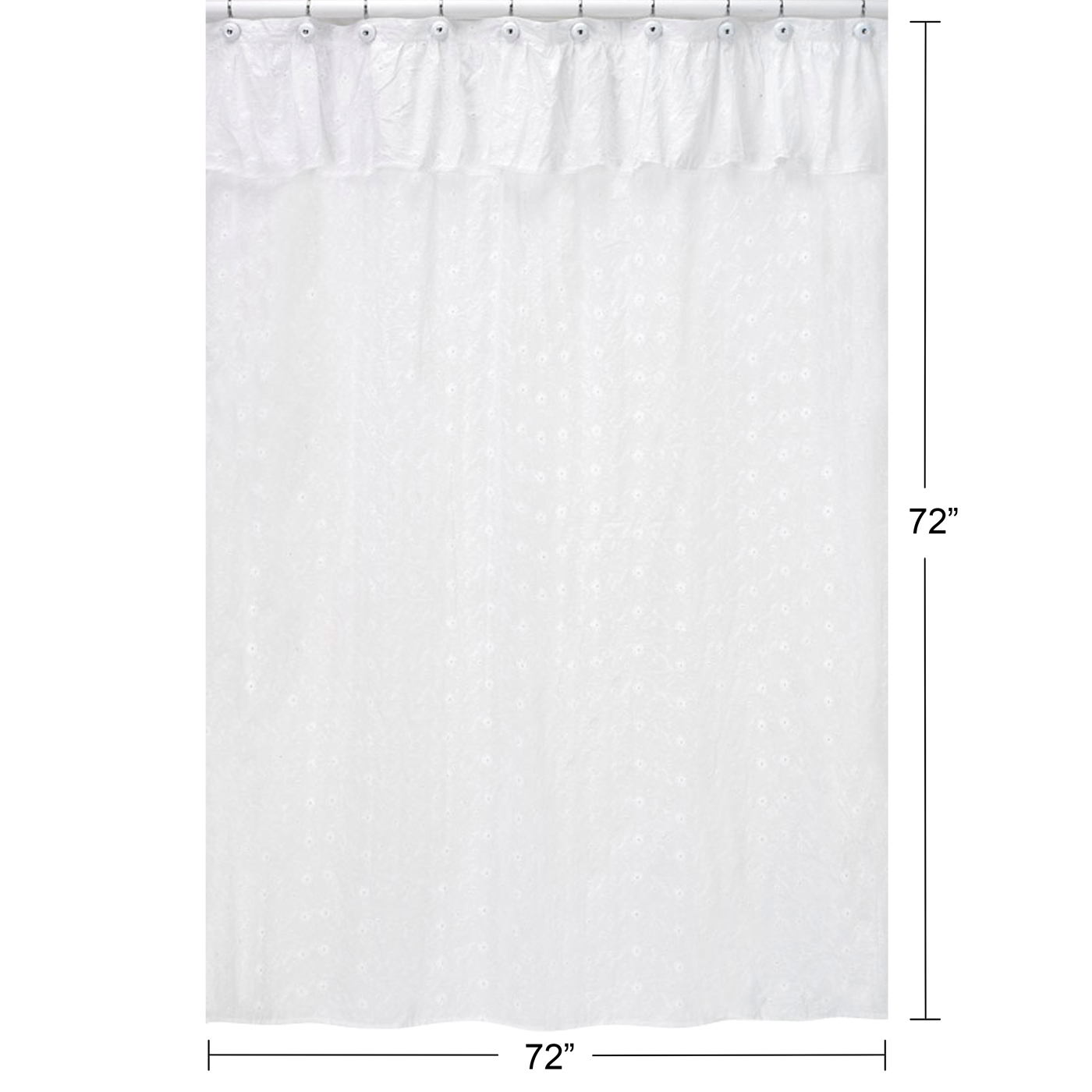 Eyelet White Shower Curtain