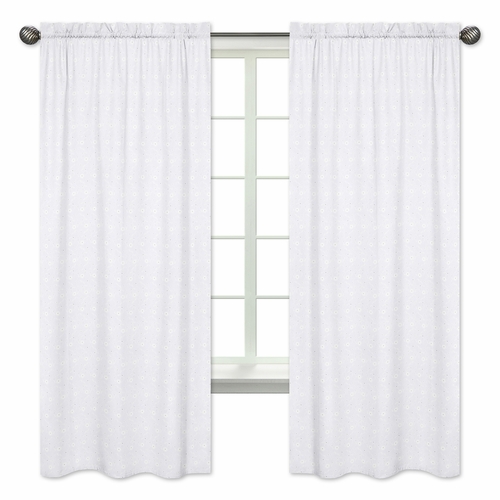Eyelet White Window Panels - Set of 2