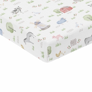 Farm Animals Collection 100% Cotton Muslin Crib Sheet