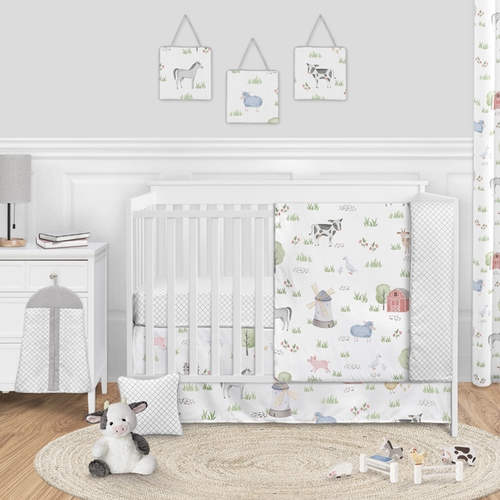 Farm Animals Collection 11 Piece Bumperless Crib Bedding