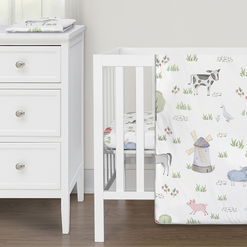Farm Animals Collection 3 Piece Mini Crib Bedding Set - alt image 4