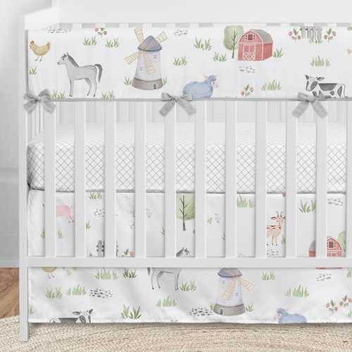 Farm Animals Collection 5 Piece Bumperless Crib Bedding - alt image 4