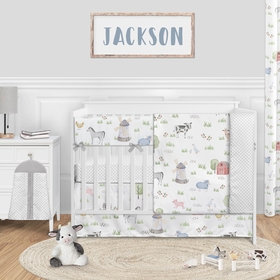 Farm Animals Collection 5 Piece Bumperless Crib Bedding