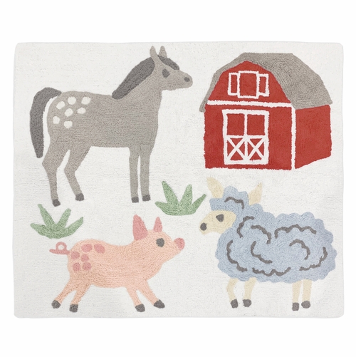 Farm Animals Collection Accent Floor Rug