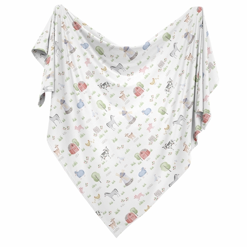Farm Animals Collection Baby Swaddle Blanket - alt image 1