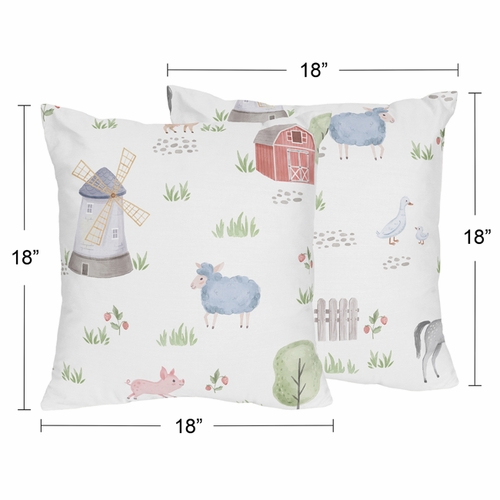 Farm Animals Collection Decorative Accent Throw Pillows - Set of 2 - alt image 3