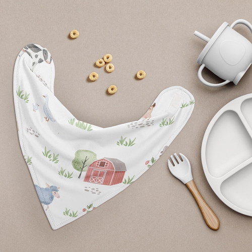 Farm Animals Collection Fabric Bandana Baby Bibs - 3 Pack Set - alt image 1