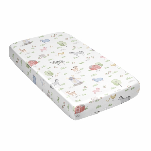 Farm Animals Collection Satin Fitted Crib Sheet - alt image 2