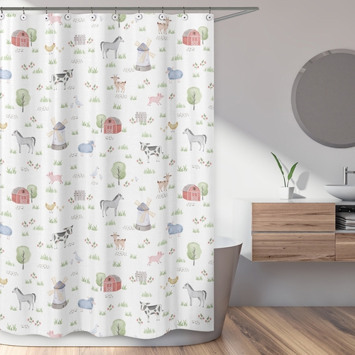 Farm Animals Collection Shower Curtain - alt image 1