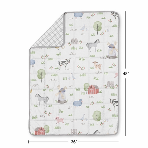 Farm Animals Collection Toddler 5lbs Weighted Blanket for Kids - alt image 3