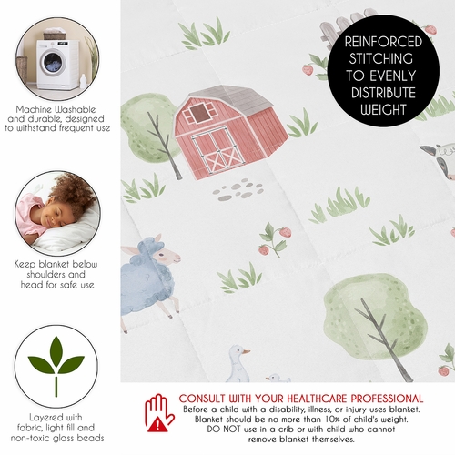 Farm Animals Collection Toddler 5lbs Weighted Blanket for Kids - alt image 5