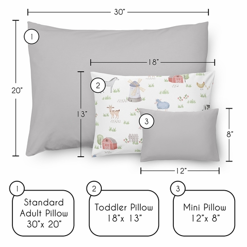 Farm Animals Collection Toddler Pillow with Pillowcase - alt image 4