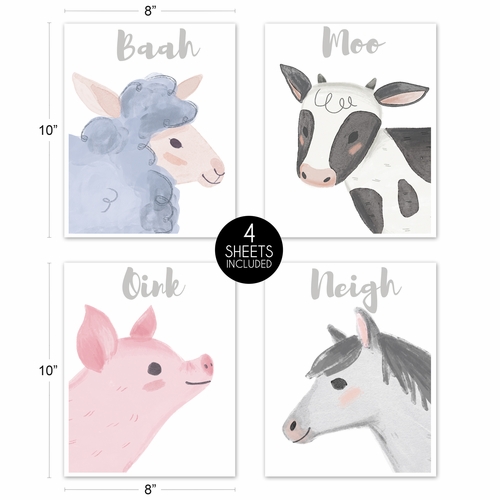 Farm Animals Collection Wall Art Prints - Set of 4 - alt image 4