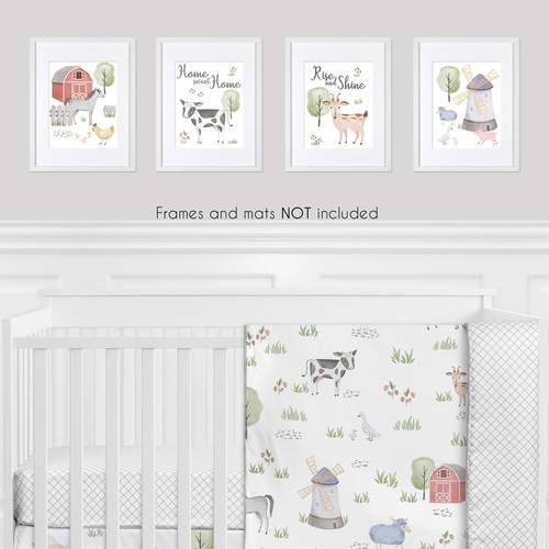Farm Animals Collection Wall Art Prints - Set of 4 - Home Sweet Home - alt image 1