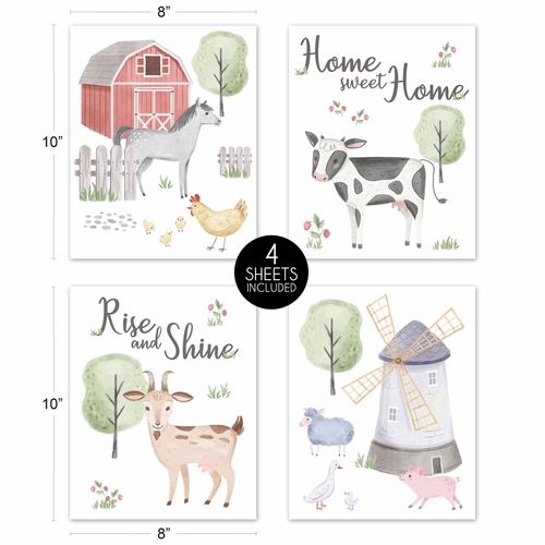 Farm Animals Collection Wall Art Prints - Set of 4 - Home Sweet Home - alt image 4