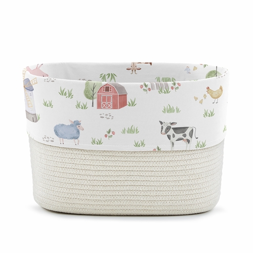 Farm Animals Collection Woven Rope Storage Basket