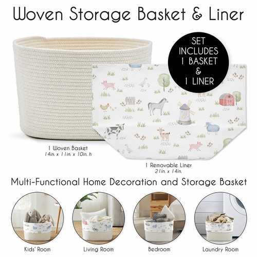 Farm Animals Collection Woven Rope Storage Basket - alt image 4