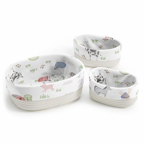 Farm Animals Collection Woven Storage Basket Set