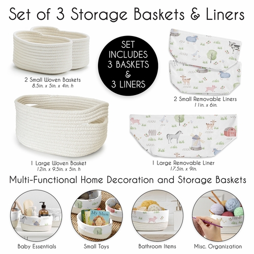Farm Animals Collection Woven Storage Basket Set - alt image 4