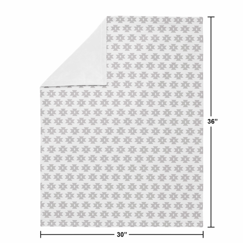 Feather Turquoise and Coral Collection Baby Blanket - Geometric Print - alt image 3