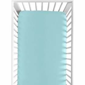 Feather Turquoise and Coral Collection Crib Sheet - Turquoise