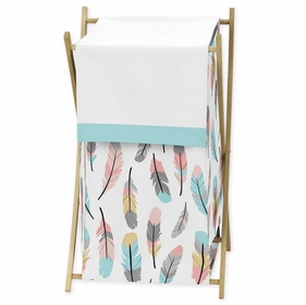 Feather Turquoise and Coral Collection Hamper