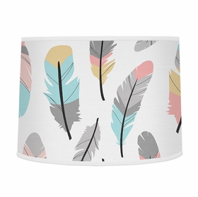 Feather Turquoise and Coral Collection Lamp Shade
