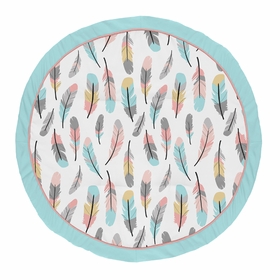 Feather Turquoise and Coral Collection Playmat
