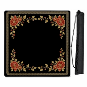Floral Golden Pearl Collection Mahjong Mat for Table - Shipped Rolled