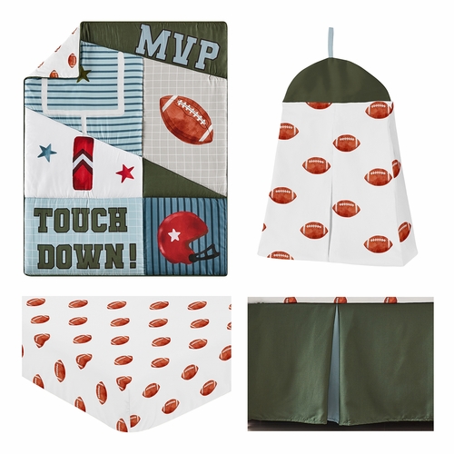 Football Collection 4 Piece Crib Bedding - alt image 1