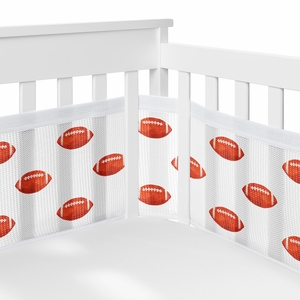 Football Collection Sweet Jojo Designs + BreathableBaby Breathable Mesh Crib Liner Pad