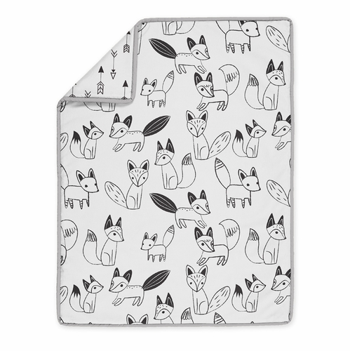 Fox Black and White Collection 5 Piece Crib Bedding - alt image 2