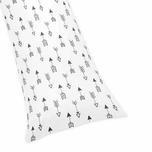 Fox Black and White Collection Arrow Print Full Length Body Pillow Cover