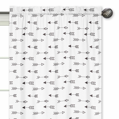 Fox Black and White Collection Arrow Print Window Panels - Set of 2 - alt image 2