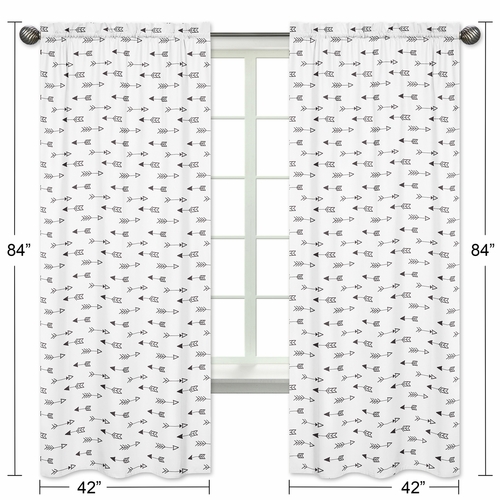 Fox Black and White Collection Arrow Print Window Panels - Set of 2 - alt image 4
