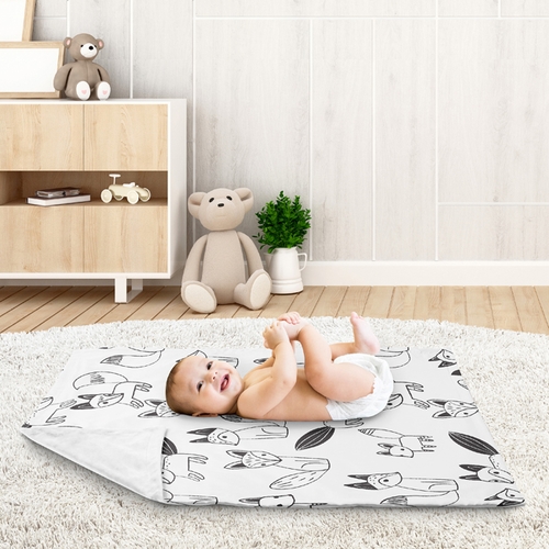 Fox Black and White Collection Baby Blanket - alt image 2