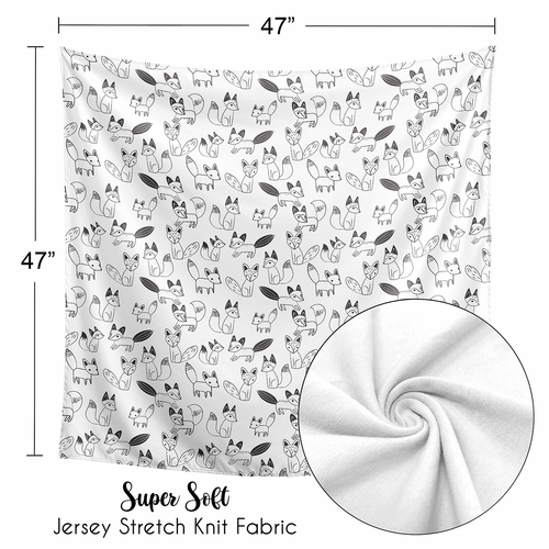 Fox Black and White Collection Baby Swaddle Blanket - alt image 4
