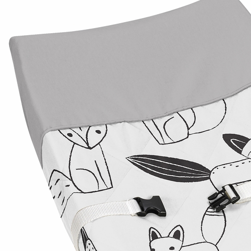 Fox Black and White Collection Changing Pad Cover - alt image 3