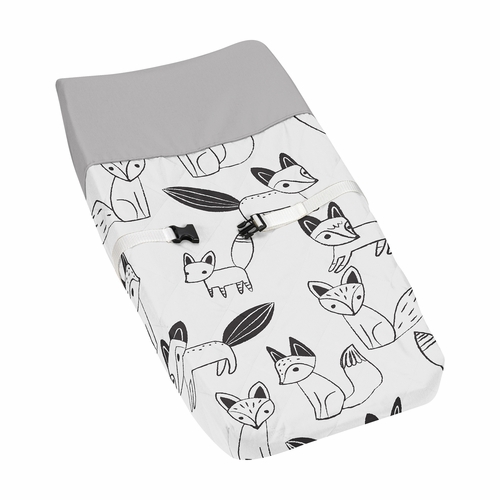 Fox Black and White Collection Changing Pad Cover